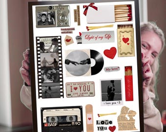 DIY Matchbook Poster Template, Sentimental Anniversary Gift (Digital Download)