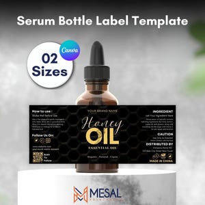 Dropper Bottle Label Template: Editable Cosmetic & Oil Label (Canva, PDF Download)