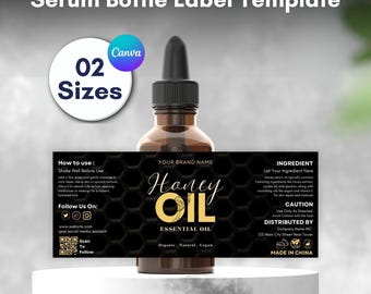 Dropper Bottle Label Template: Editable Cosmetic & Oil Label (Canva, PDF Download)