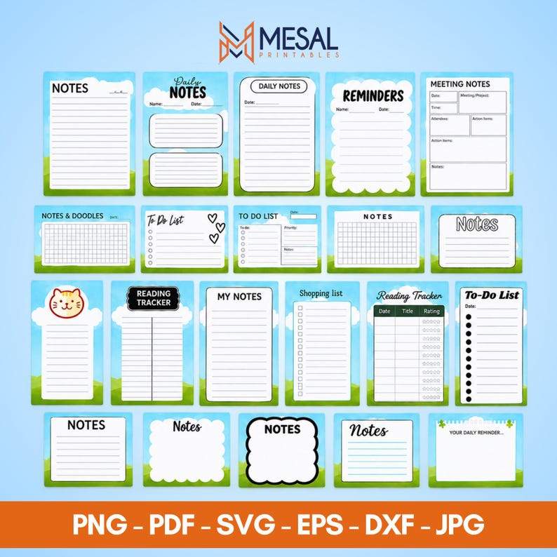Notepad Template Bundle Canva Editable Printable Note Pad Layout Daily ...