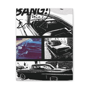 Vintage Car Canvas Art, Automotive Wall Decor, Gift for Car Lovers, Garage Wall Art, Retro Car Prints