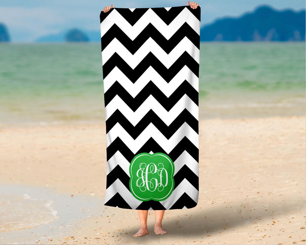 Personalized Micro Fiber Velour Beach Towels Custom Design Etsy