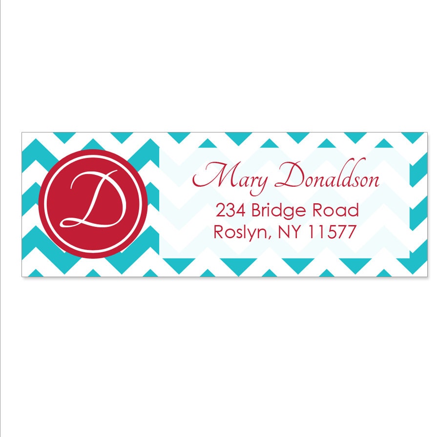Personalized Address Label Stickers Chevron Design your Own Etsy
