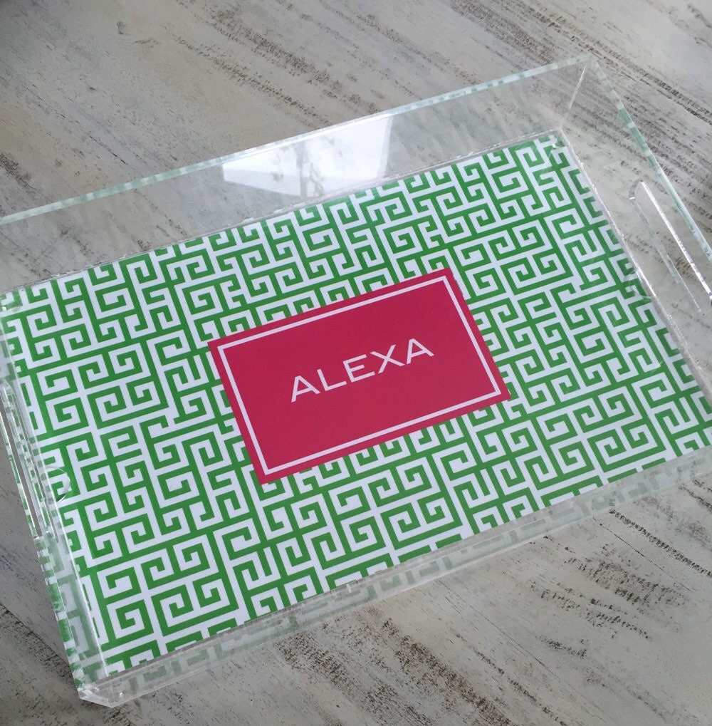 Personalized Acrylic Tray 3 Sizes Monogram Acrylic Tray Etsy