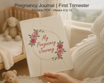 First Trimester Pregnancy Journal: Baby Size Tracker & Mood Prompts (Printable PDF)