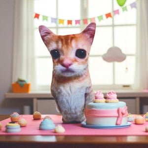 21cm El Gato Cat Plush Toy – Cute Wowwow Plush Doll, Realistic Stuffed Animal, Kawaii Gift for Kids, Holiday or Birthday Collectible