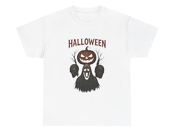 Camiseta retro de terror de Halloween, camiseta con estampado de calabaza y fantasma, camiseta con estética espeluznante vintage, camiseta unisex Gildan 5000 Comfort Top
