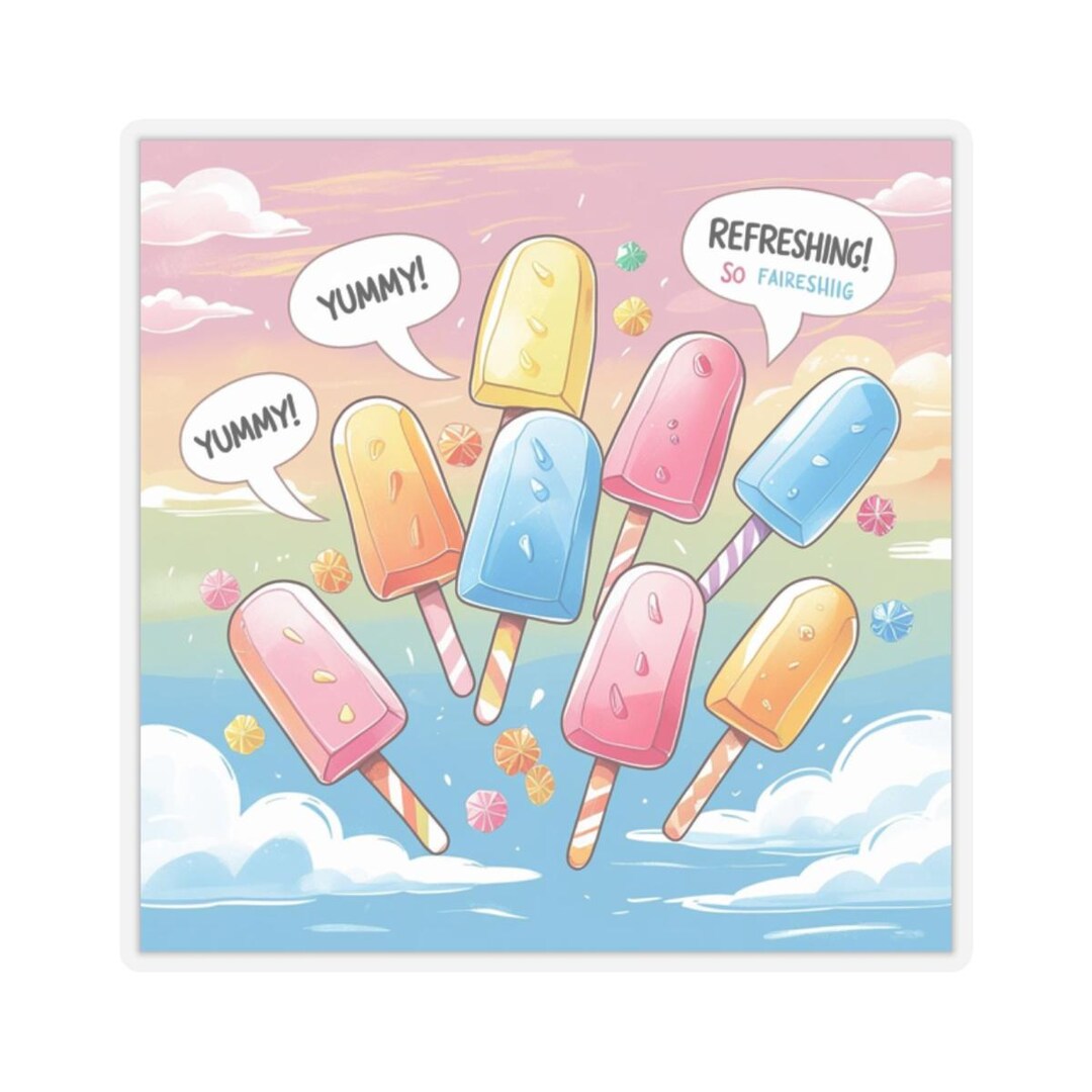 Popsicles Decal Popsicle Stickers, AI Generated Fun Ice Cream Decals, Summer Vibes ...