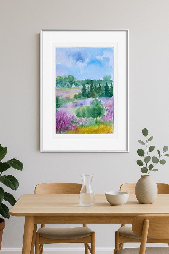 オリジナル水彩画「ピンクの樹脂」17x24 - Etsy 日本