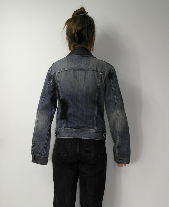 ジャケット・アウター vintage armani exchange denim jacket y2k Y2K Armani Exchange Denim Jacket Logo Patch Jean Jacket Leather