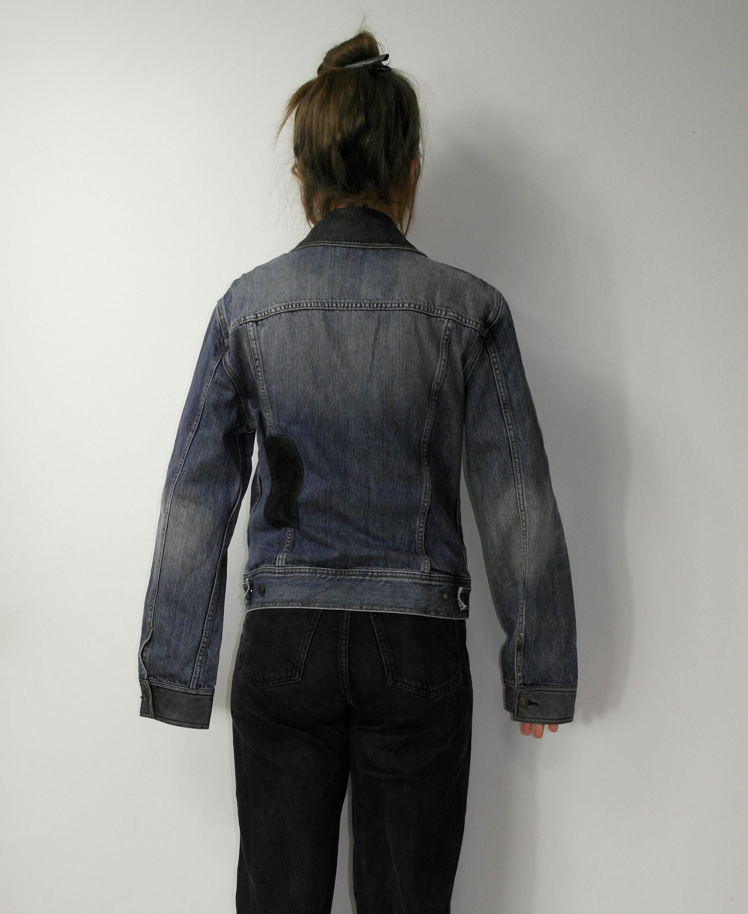 メンズ vintage armani exchange denim jacket y2k