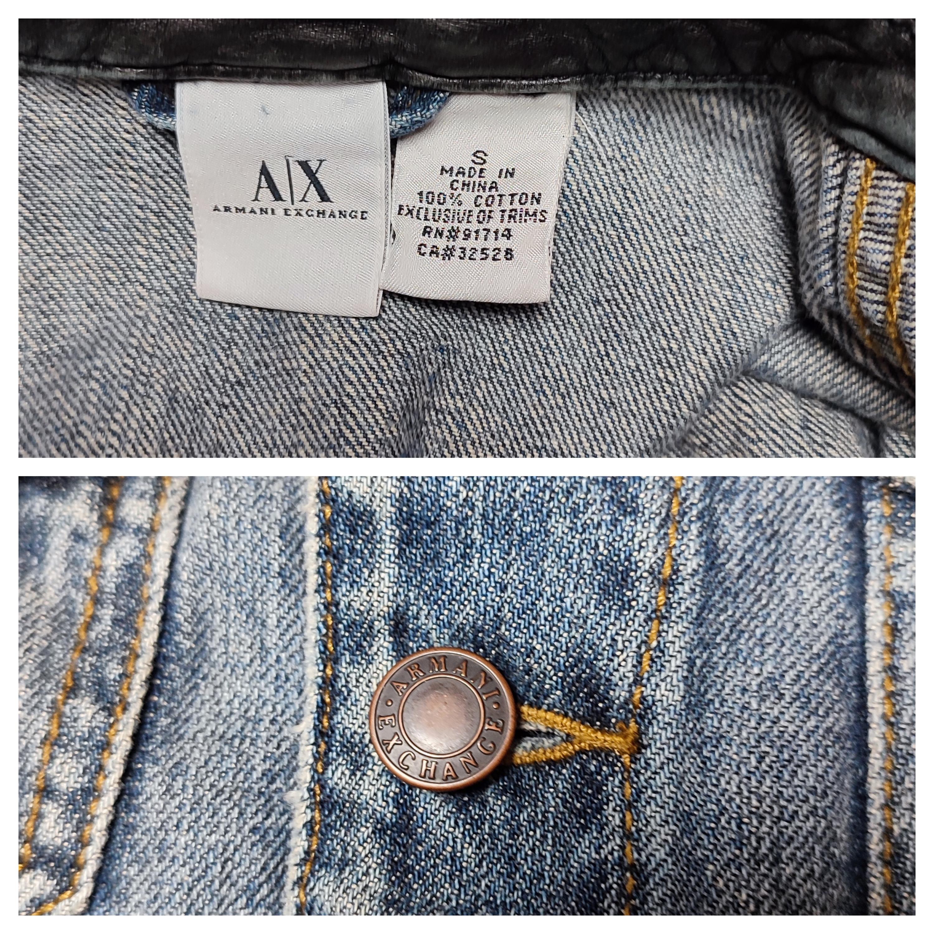 ジャケット・アウター vintage armani exchange denim jacket y2k Y2K Armani Exchange Denim Jacket Logo Patch Jean Jacket Leather
