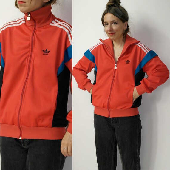 Vintage Adidas Ventex Track Jacket 70s Challenger Red Blue Black 