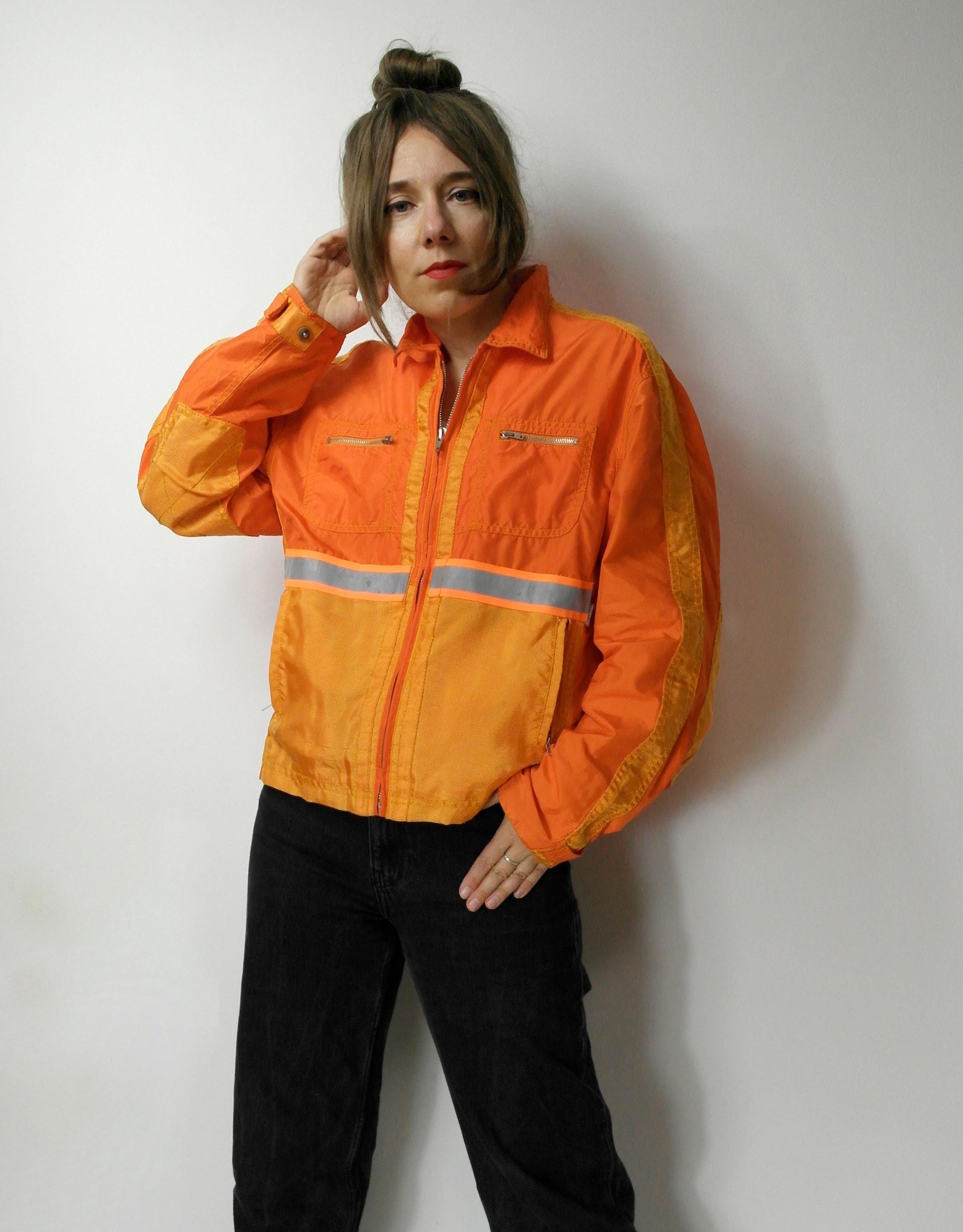 Vintage Oilily Orange Reflective Band Jacket – 90s High Visibility 
