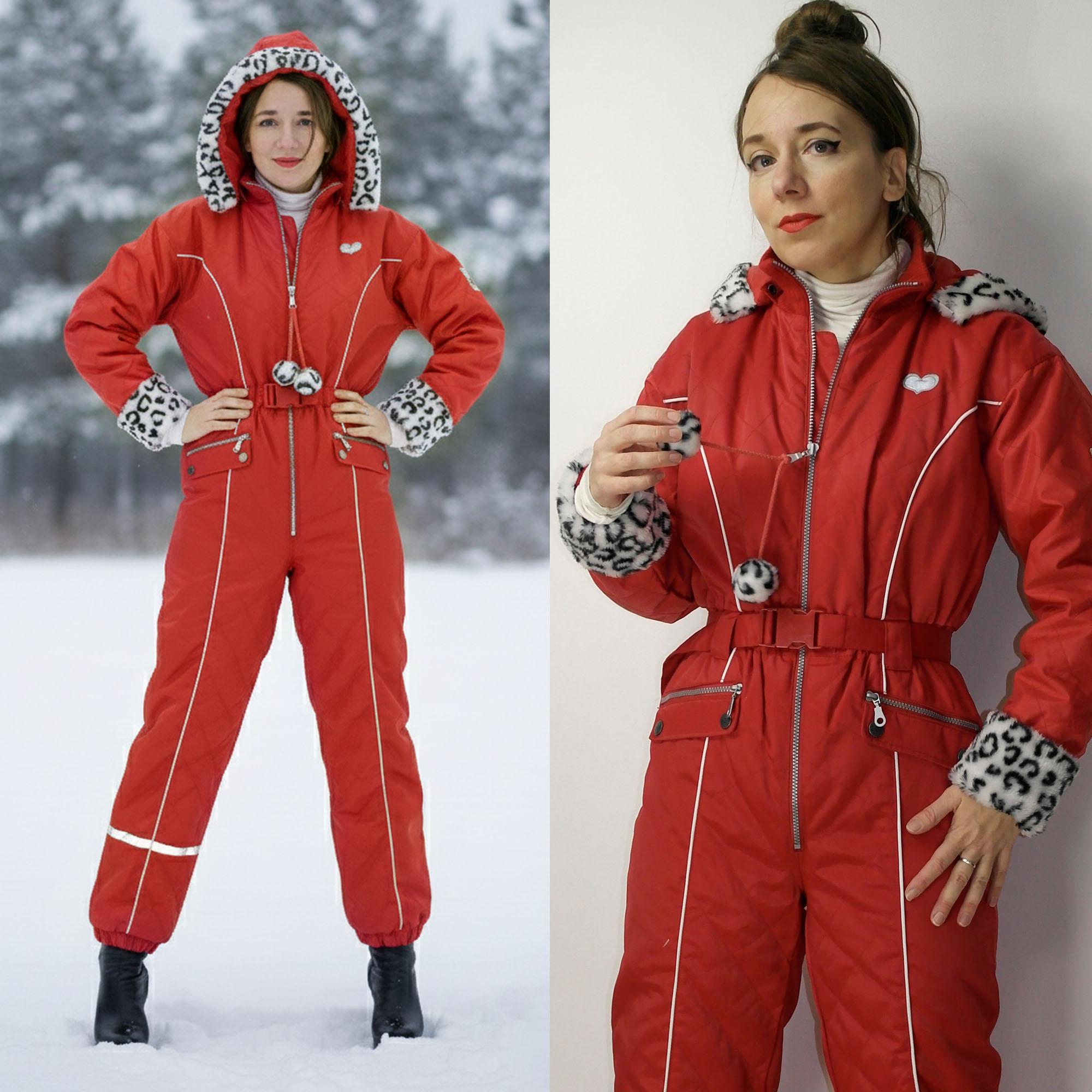 Combinaison De Ski Vintage Jet Set Années 90 - Coupe Colorblock Noir, Taille L, Occasion Rétro