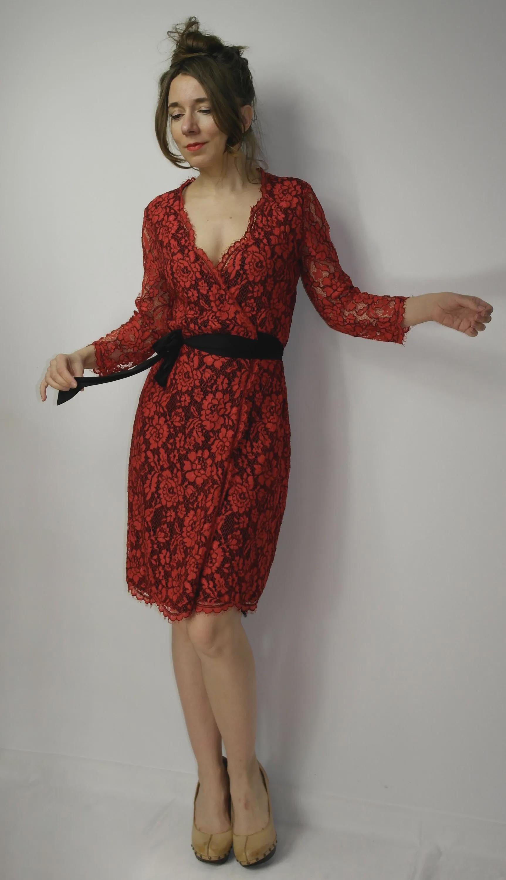 dvf red lace dress Eden Dress