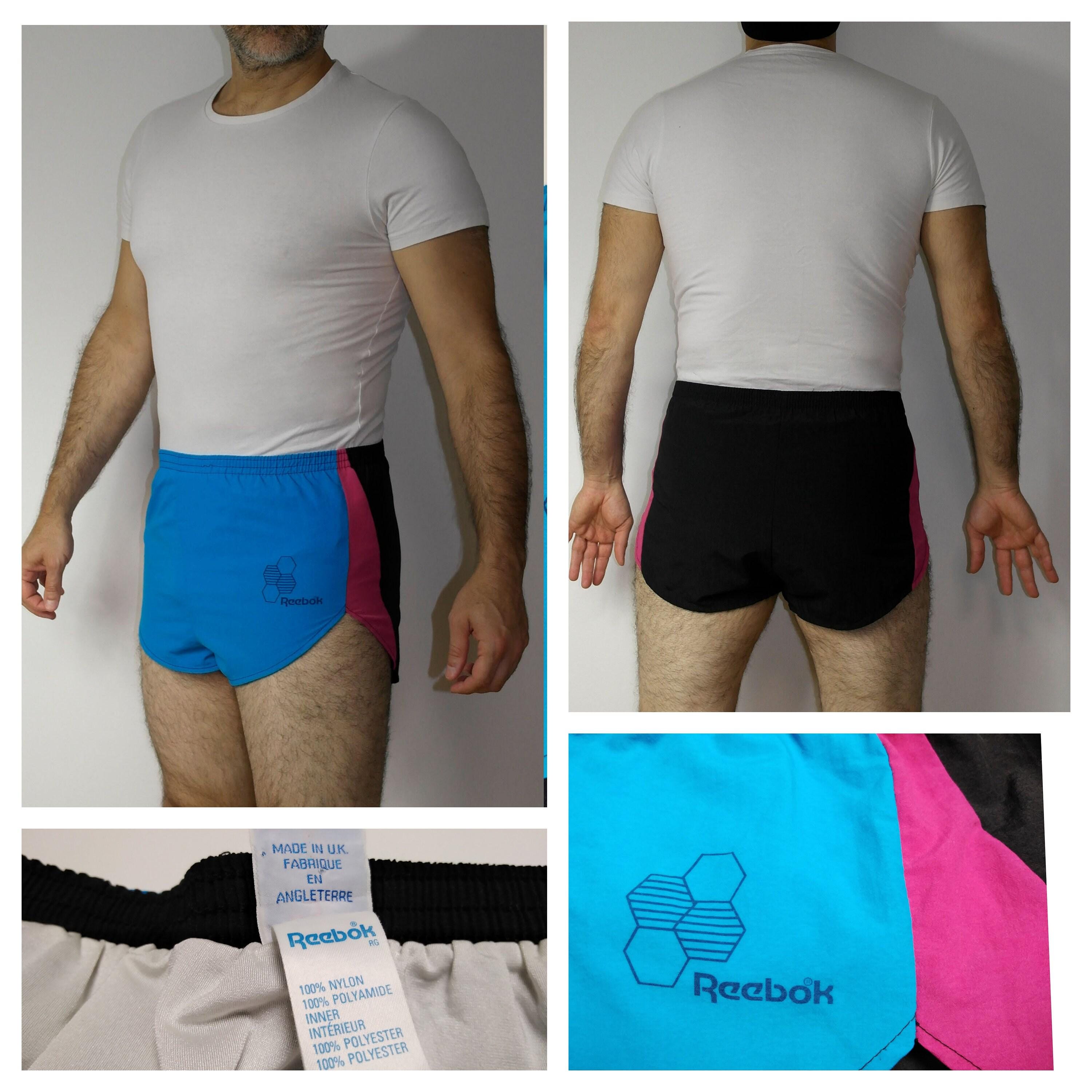 Vintage 80s Reebok Running Shorts Blue Pink Black | Retro Athletic Gym ...