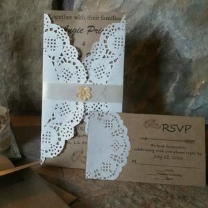 Conjunto de invitaciones de boda impresas, diseño clásico, cartulina de alta calidad