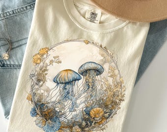 Jellyfish T Shirt, Ocean Life Tee, Marine Biology Shirt, Underwater Art Tee, Jellyfish Lover Gift, Sea Creature Top, Ocean Enthusiast Tshirt