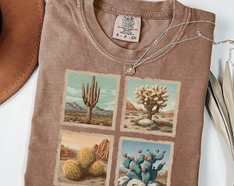 Arid Cactus Shirt, Southwestern Desert Tee, Vintage Cactus T-Shirt, Desert Plant Top, Saguaro Cactus Shirt, Spiny Pear Cactus Tee