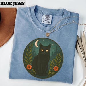 Black Cat Shirt, Black Cat T-Shirt, Black Cat Tee, Black Cat Gift, Black Cat Birthday Gift, Gothic Cat Shirt, Black Cat Tshirt image 4