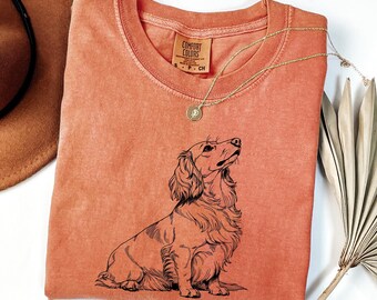 Dachshund Dog Shirt, Long Haired Sausage Dog Tee For Dog Lovers, Cute Pet Owner Gift T-Shirt, Dachshund Shirt, Long Haired Dog, Cute Dog Tee