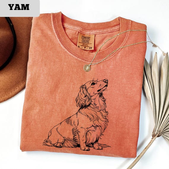 Dachshund Dog Shirt, Long Haired Sausage Dog Tee For Dog Lovers, Cute Pet Owner Gift T-Shirt, Dachshund Shirt, Long Haired Dog, Cute Dog Tee