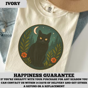 Black Cat Shirt, Black Cat T-Shirt, Black Cat Tee, Black Cat Gift, Black Cat Birthday Gift, Gothic Cat Shirt, Black Cat Tshirt image 2