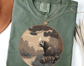 ukiyo-e tanuki shirt, japanese raccoon dog tee, tanuki lover gift, raccoon lover gift, spirit animal tanuki, vintage japanese raccoon tshirt