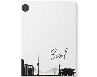 Seoul Skyline Journal - Softcover Notebook for Travelers and Wanderlusts