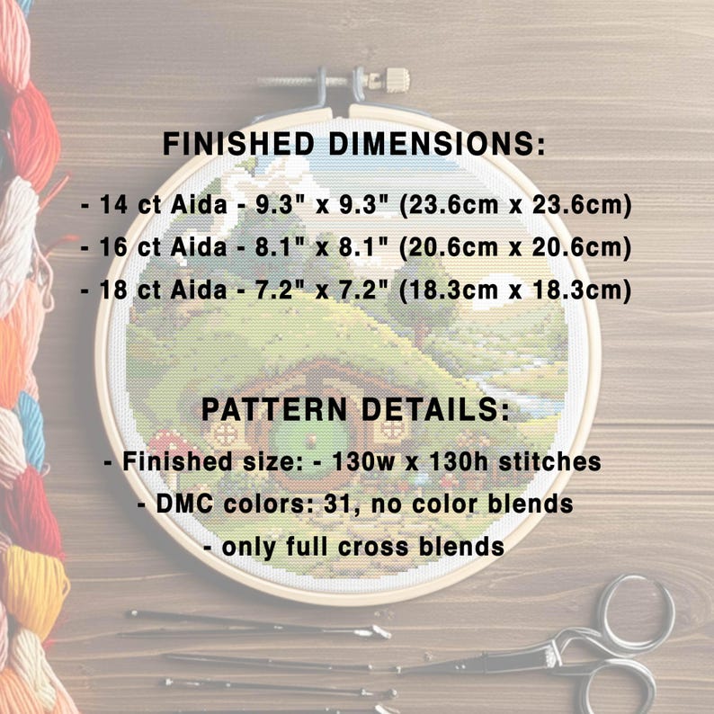 Cottagecore Hobbit House Cross Stitch Pattern, Cozy Home in the Hills ...