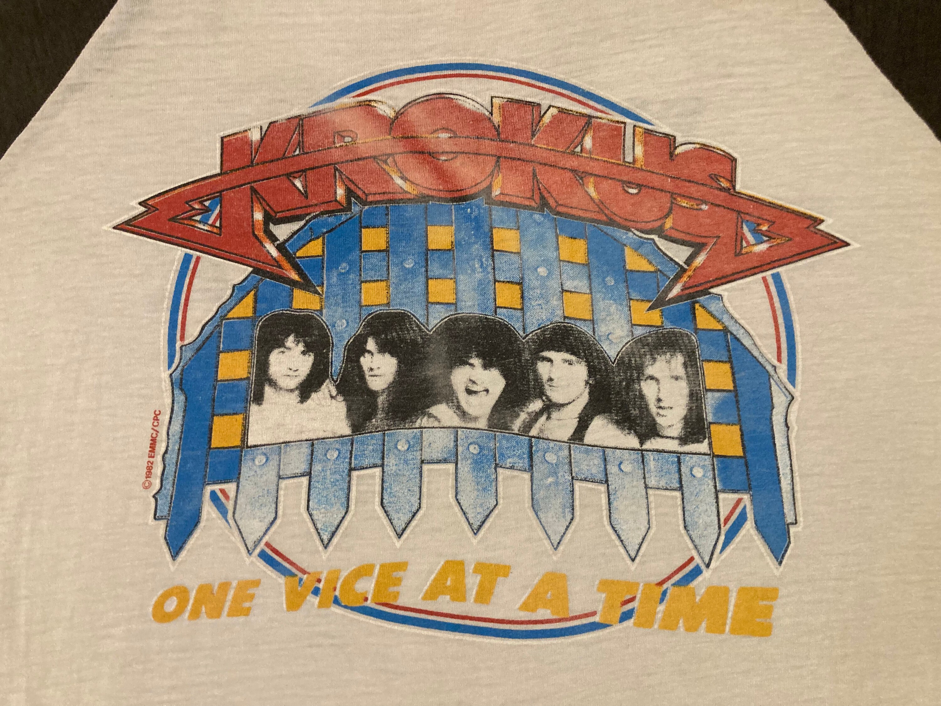 KROKUS 解散ツアー Tシャツ M * vtg 80s 1985 KROKUS the blitz tour t shirt * 9.178