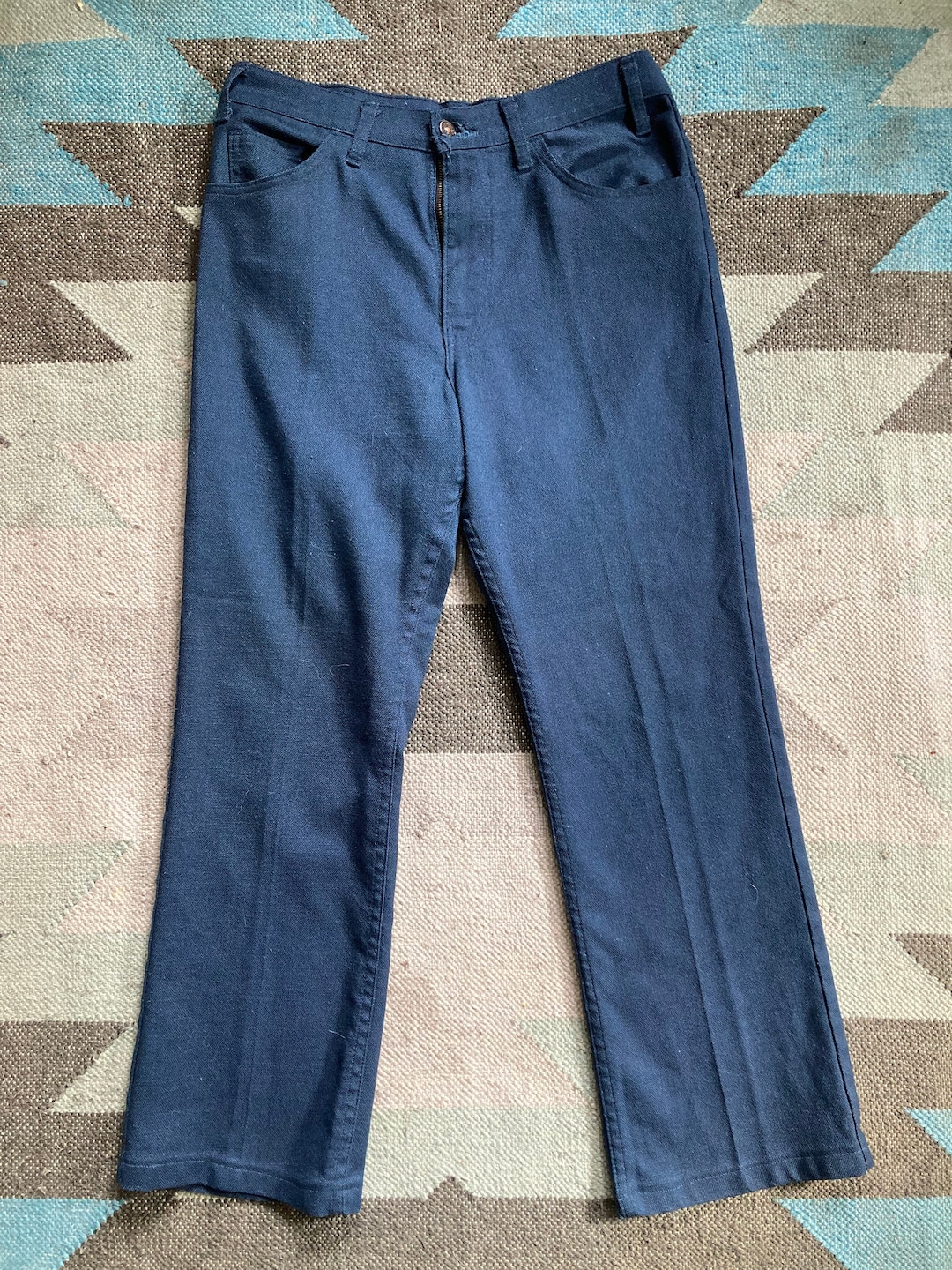 Vintage LEVI'S STA PREST Navy Blue Pants 33 X 27.5 