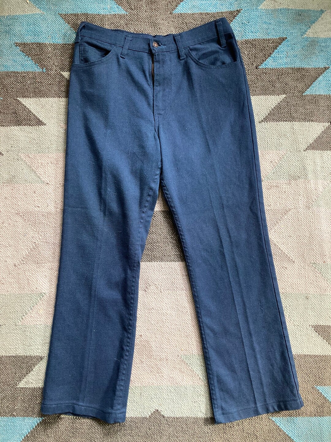 Vintage LEVI'S STA PREST Navy Blue Pants 33 X 27.5 