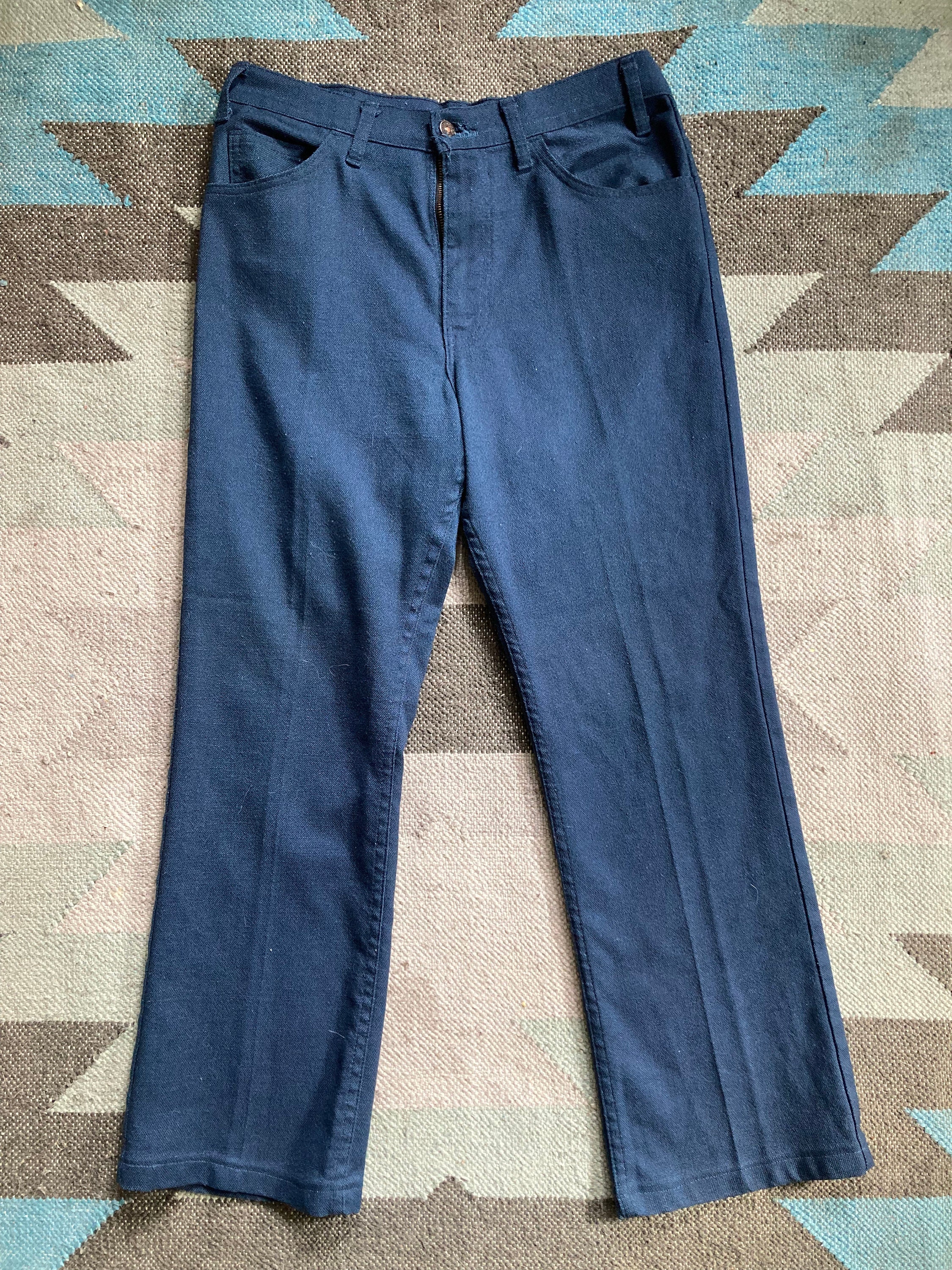 Vintage LEVI'S STA PREST Navy Blue Pants 33 X 27.5 - Etsy Israel