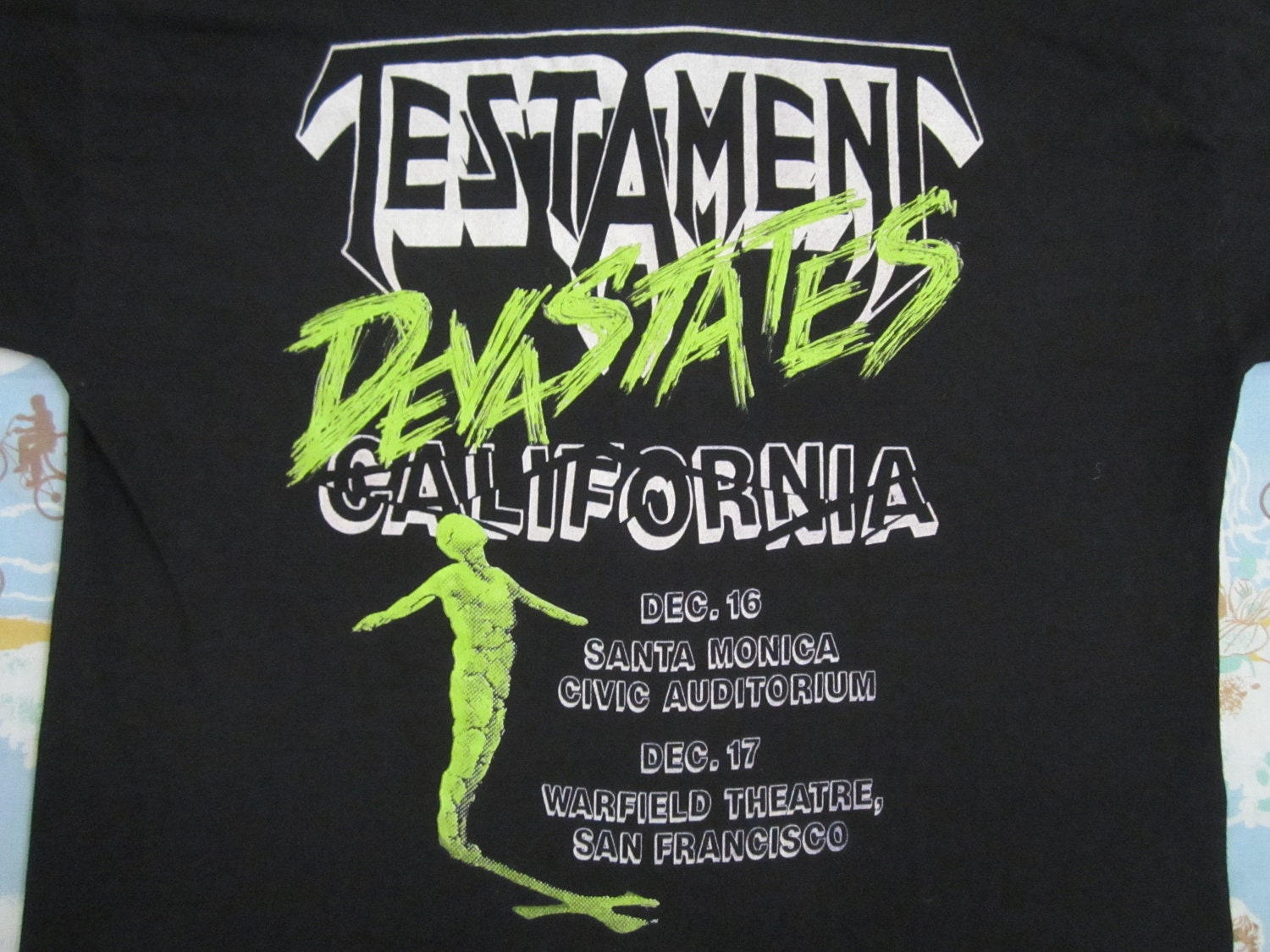 若者に人気のブランド Original TESTAMENT Vintage 1989 CALIFORNIA Tour T SHIRT ミュージシャン