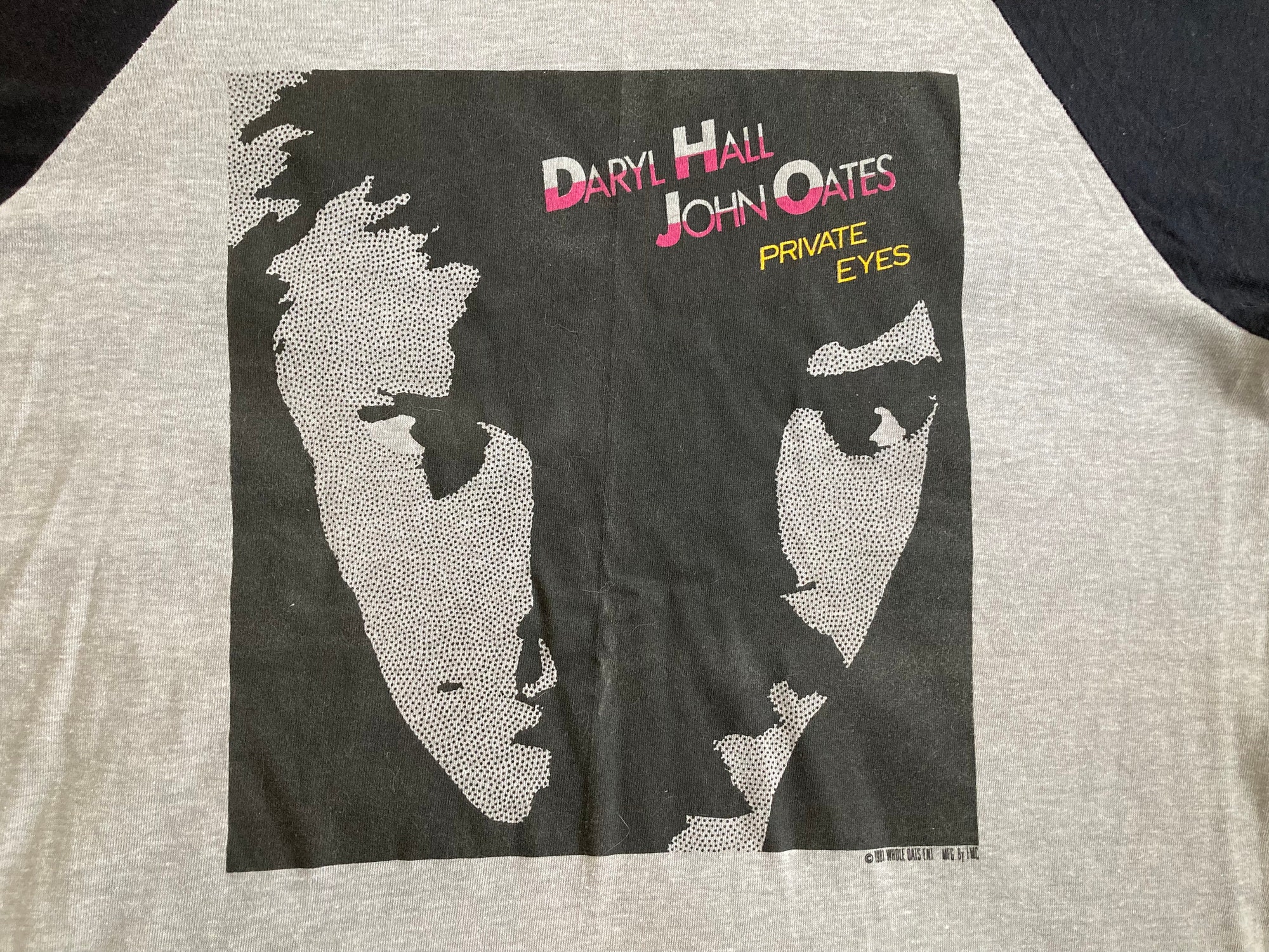 Original HALL And OATES 1982 tour baseball tee