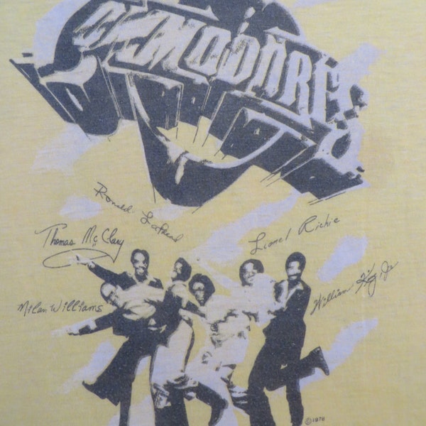 COMMODORES Lionel Richie vintage 1978 tour T SHIRT paper thin burnout