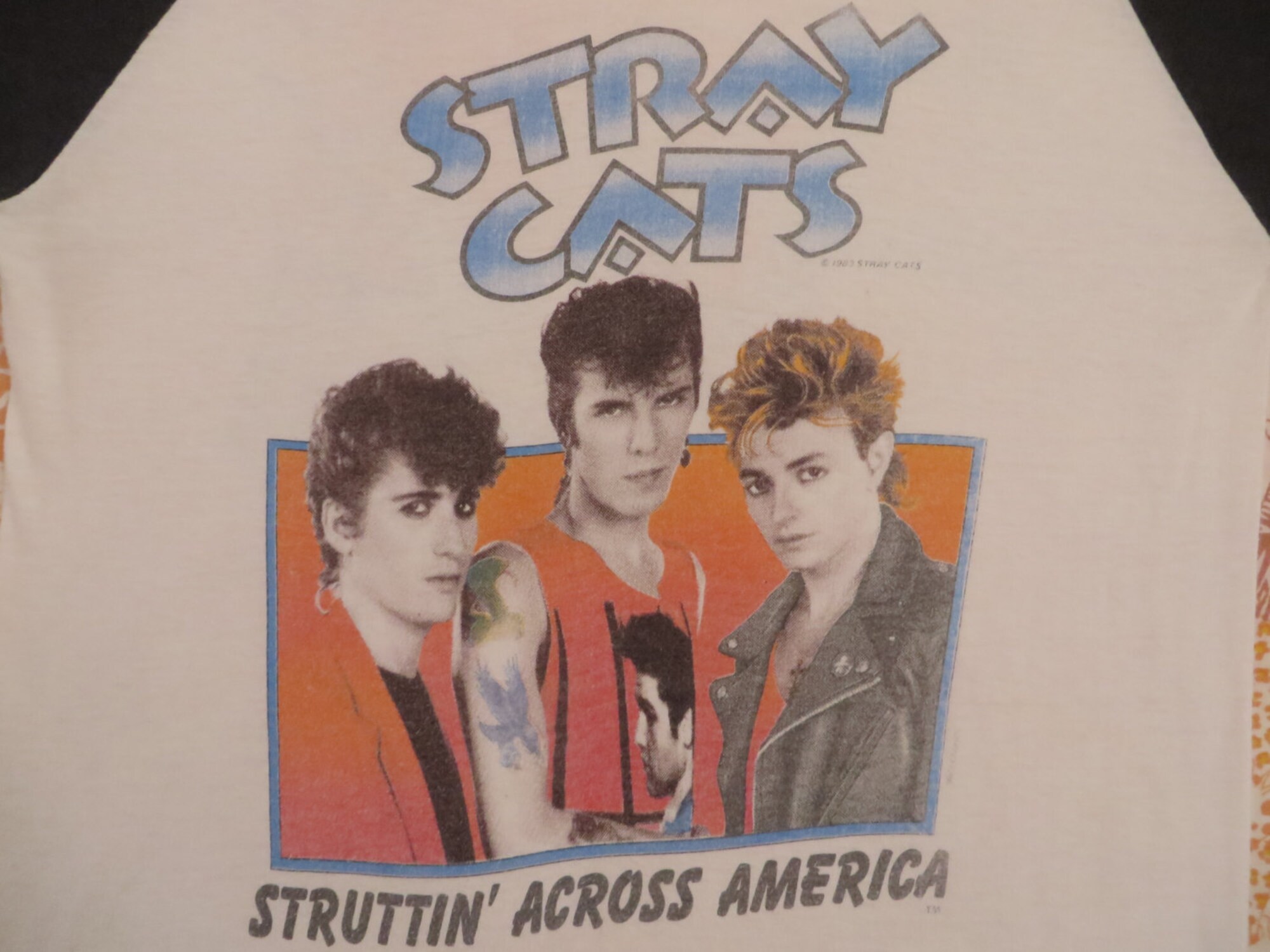 Discover STRAY CATS 1983 tour baseball tee