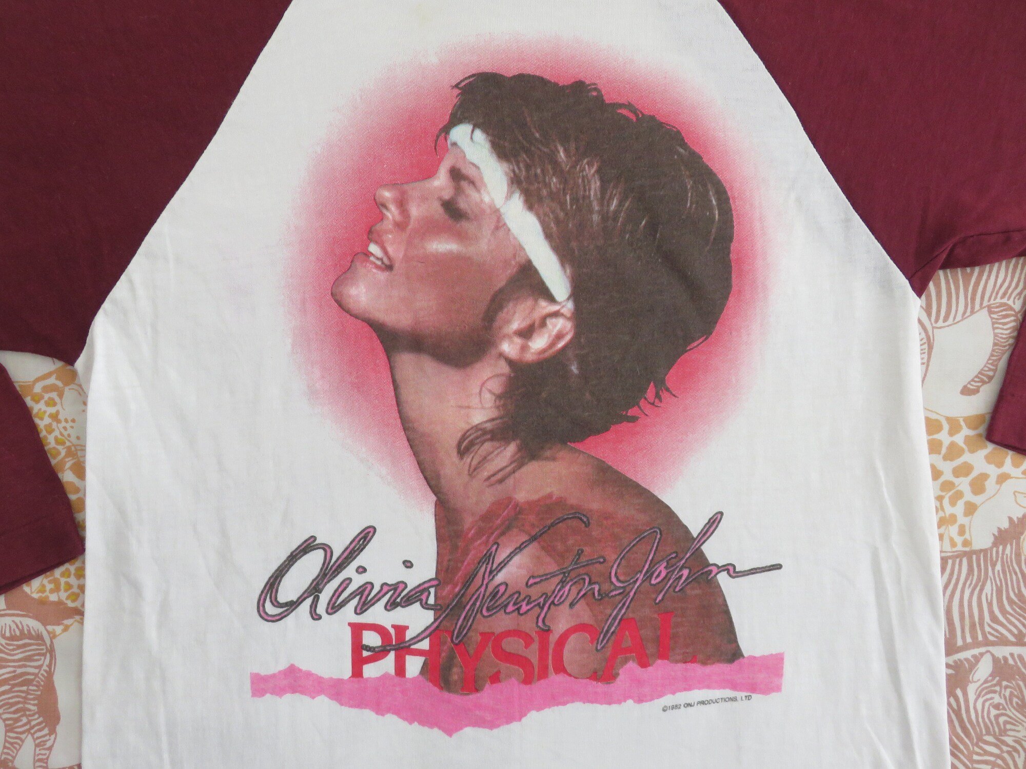 Original Olivia Newton John 1982 tour baseball tee