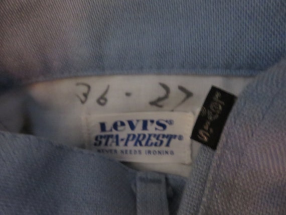 Vintage LEVI'S  STA PREST Baby Blue Pants 37 28.5 - image 3