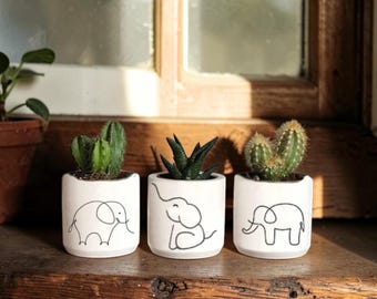 Jardinière en béton éléphant, lot de 3