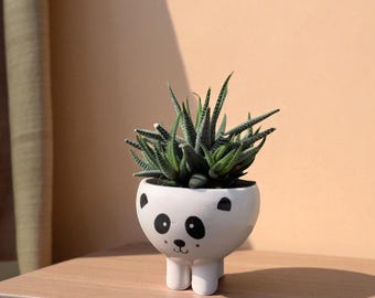 Handmade Panda Ceramic Planter  (10 cm)
