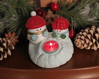 Handmade Snowman Candle Holder – Winter & Christmas Gift Decoration