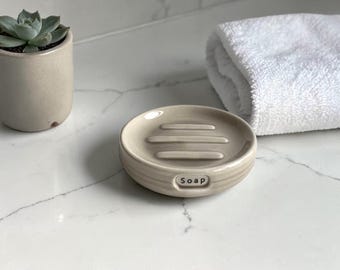 Taper Soap Dish Beige