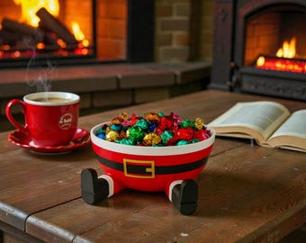 Santa Claus Bowl, 3D Printed Christmas Candy Dish, Holiday Table Decor
