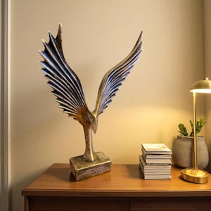 Phoenix Sculpture – Handmade Mythical Bird Figurine – 32 cm Symbolic Decor