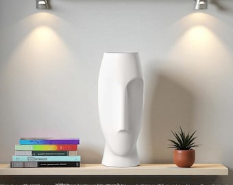 Ręcznie robiony biały ceramiczny wazon – 20 cm Minimalistyczna doniczka dekoracyjna