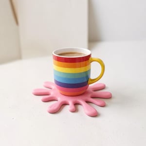 Posavasos con efecto salpicadura, tapete moderno para bebidas con diseño de salpicaduras