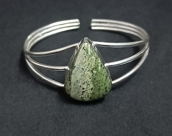 Handmade Swiss Opal Gemstone 925 Sterling Silver Cuff Bangle Jewelry